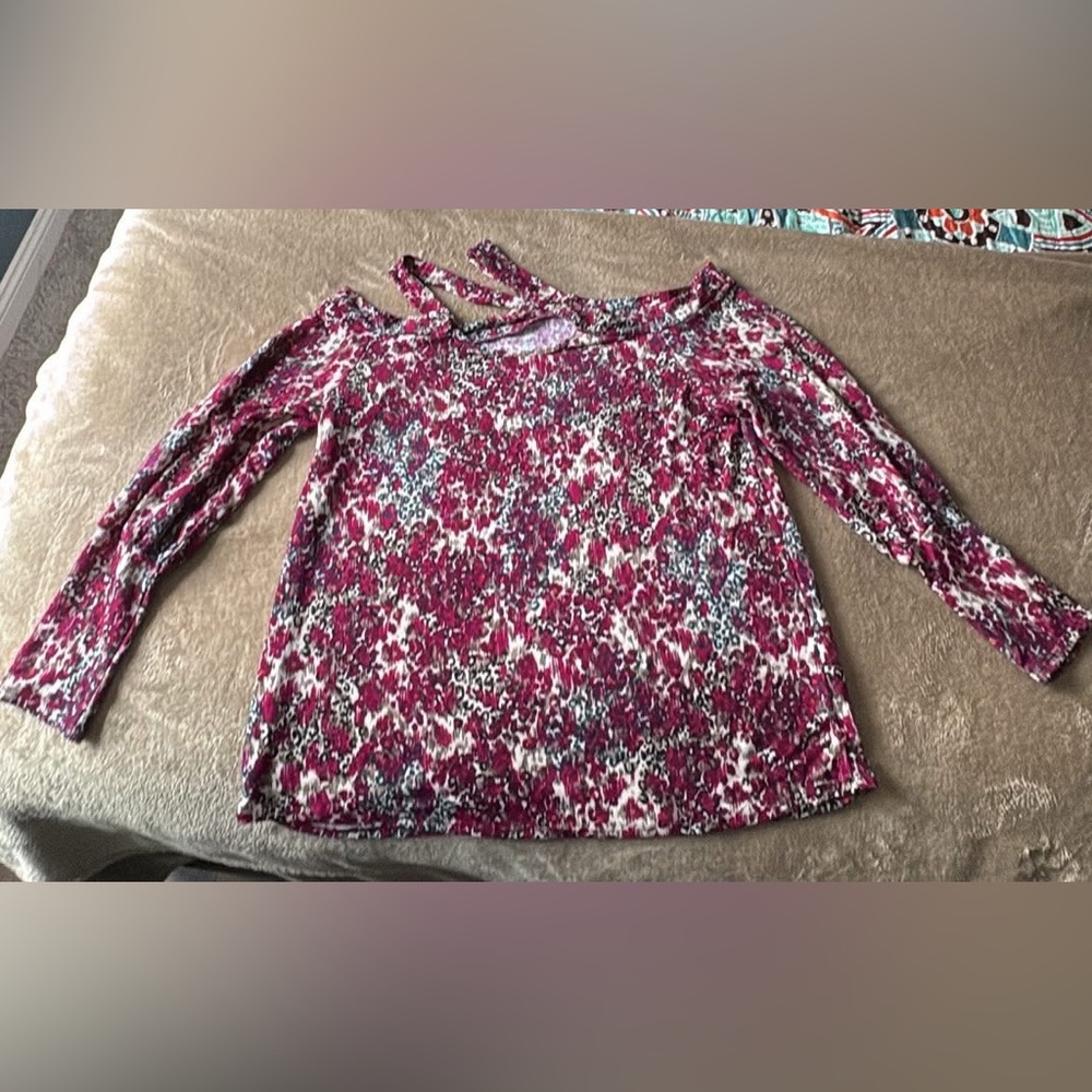 Sew In Love Women's Floral Blouse - Pink and Black